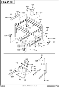 2300 Pipe Frame Diagram and Parts List for RLE65053000  Subaru Generator