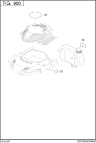 Accessories Label Diagram and Parts List for EA175V73060 EA175 Subaru Engine