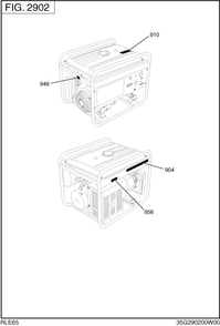 Label Diagram and Parts List for RLE65016001 RGX6500 Subaru Generator