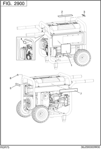 Accessories Label Diagram and Parts List for RGR75023000 SGX7500 Subaru Generator