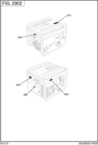 Label Diagram and Parts List for RLE75016001 RGX7500 Subaru Generator