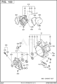 Part Location Diagram of 279-10106-11 Subaru Crankcase Complete