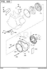 500 Cooling And Starting Diagram and Parts List for EX400SE5033  Subaru Engine