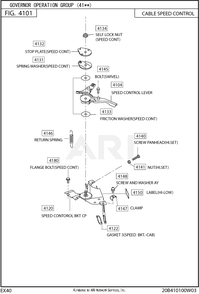 410 Governor Diagram and Parts List for EX400SE5021  Subaru Engine