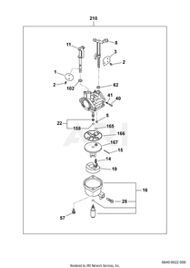 640 Carburetor Diagram and Parts List for EX400D51040  Subaru Engine