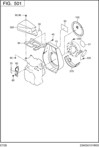 Cooling,starting Diagram and Parts List for EY280DC0510 EY280 Subaru Engine