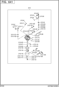 Fuel,lubricant Diagram and Parts List for EH340B70310 EH340 Subaru Engine