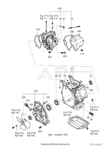 100 Crankcase Diagram and Parts List for RAS32023510  Subaru Generator