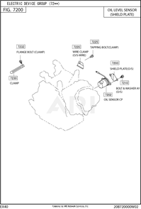 7200 Electric Device Diagram and Parts List for EX400DS5231  Subaru Engine