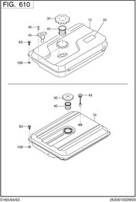 Fuel,lubricant Group Diagram and Parts List for EH650DA2542 EH650 Subaru Engine