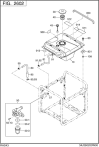 Fufl Tank Diagram and Parts List for RAS43023610 S4300I Subaru Generator