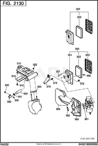 2130 Intake And Exhaust Diagram and Parts List for RAS32023514  Subaru Generator