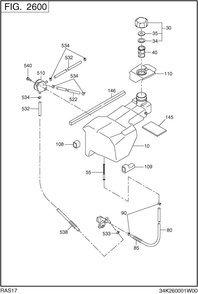 Fuel Tank Group Diagram and Parts List for RAS17018011 R1700i Subaru Generator