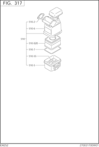Intake Exhaust Diagram and Parts List for EH252D71421 EH252 Subaru Engine