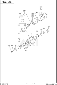Part Location Diagram of 263-23501-37 Subaru Piston ring set