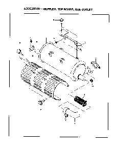 Muffler/top mount/side outlet Diagram and Parts List for EH63  Subaru Engine