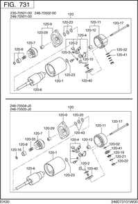 Electric Device Diagram and Parts List for EH300BS0141 EH300 Subaru Engine