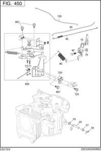 Governor Operation Diagram and Parts List for EA175V73060 EA175 Subaru Engine