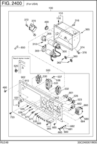 Control Box Diagram and Parts List for RLE48044032 RGX4800E Subaru Generator