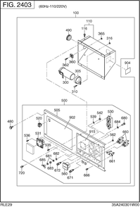 Control Box Diagram and Parts List for RLE29045021 RGX2900 Subaru Generator