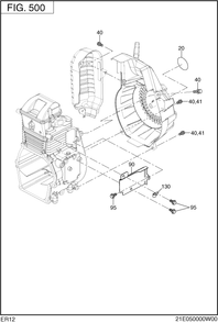 Cooling,starting Group Diagram and Parts List for ER120D41000 ER120 Subaru Engine