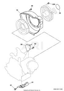 500 Cooling And Starting Diagram and Parts List for EX270D10230  Subaru Engine