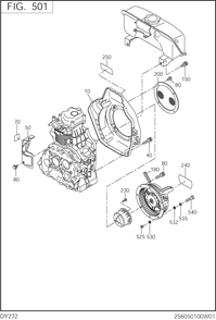 Cooling,starting Diagram and Parts List for DY272DD7060 DY272 Subaru Engine