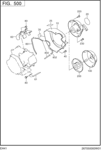 Cooling,starting Diagram and Parts List for EH410D65543 EH410 Subaru Engine