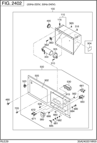 Control Box Diagram and Parts List for RLE29038012 RGX2900 Subaru Generator