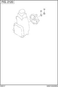 Engine Assembly Diagram and Parts List for RAS17018011 R1700i Subaru Generator