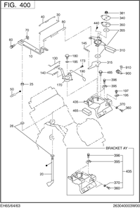 Governor Group Diagram and Parts List for EH650DA2542 EH650 Subaru Engine
