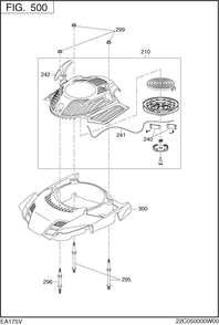 Cooling Starting Diagram and Parts List for EA175V73060 EA175 Subaru Engine