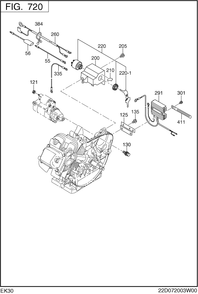Electric Device Group Diagram and Parts List for EK300BS7020 EK300 Subaru Engine