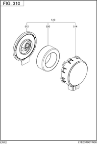 Intake Exhaust Group Diagram and Parts List for ER120D41000 ER120 Subaru Engine
