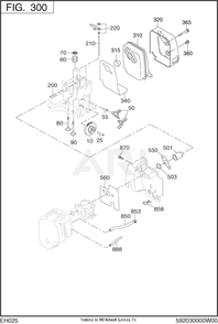 300 Intake And Exhaust Diagram and Parts List for EH025PA1206  Subaru Engine