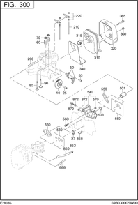 Intake Exhaust Diagram and Parts List for EH035VA1202 EH035 Subaru Engine