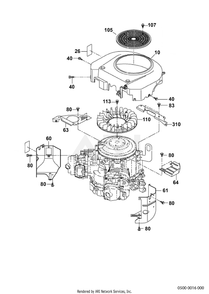500 Cooling And Starting Diagram and Parts List for EH650VC0040  Subaru Engine