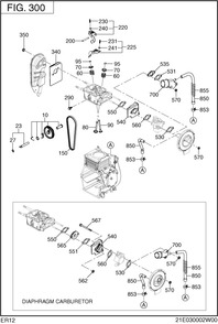 Intake Exhaust Group Diagram and Parts List for ER120D41000 ER120 Subaru Engine
