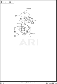 330 Intake And Exhaust Diagram and Parts List for EH410YD1004  Subaru Engine