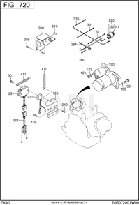 720 Electric Device Diagram and Parts List for EX400DE5050  Subaru Engine