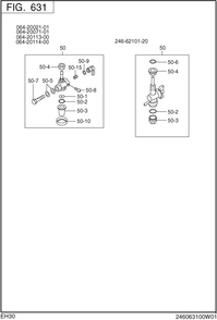 Fuel Lubricant Diagram and Parts List for EH300B67010 EH300 Subaru Engine