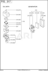 317 Intake And Exhaust Diagram and Parts List for EX130D52092  Subaru Engine