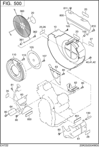Cooling,starting Group Diagram and Parts List for EH722DS0100 EH722 Subaru Engine
