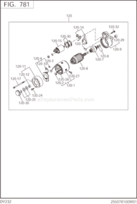 Page P Diagram and Parts List for DY232BS7000  Subaru Engine