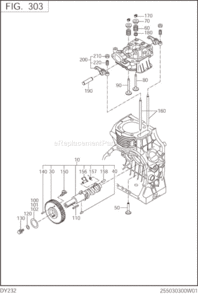 Intake Exhaust Diagram and Parts List for DY232BS7000  Subaru Engine