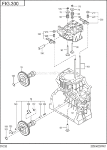 Intake Exhaust Diagram and Parts List for DY232DD0010  Subaru Engine