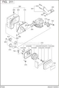 Page E Diagram and Parts List for DY232DD0200  Subaru Engine