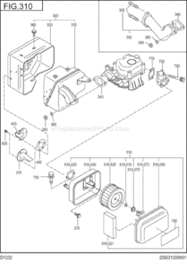 Page E Diagram and Parts List for DY232DD1060  Subaru Engine