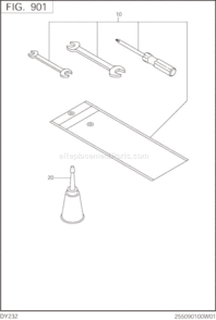 Accessories Label Diagram and Parts List for DY232DD1070  Subaru Engine