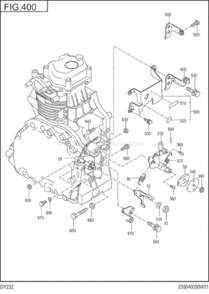 Governor,Operation Diagram and Parts List for DY232DD1120  Subaru Engine